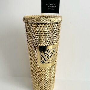 Starbucks Limited Edition Gold Las Vegas Collection Studded Tumbler 24 OZ